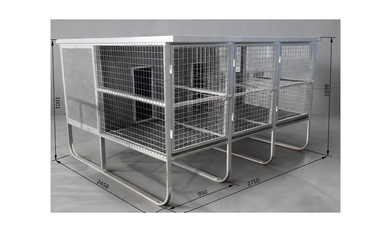 coolie kennel 3 bay raised with dimensions